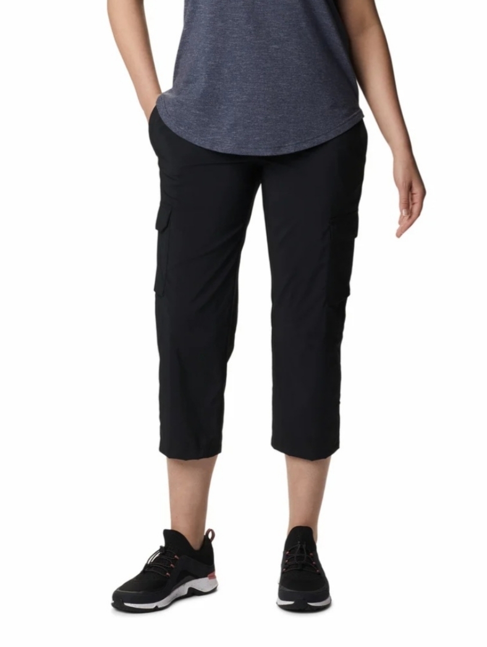 Columbua Silver Ridge Utility Black Omni-shade Cargo Capris Womens Size 8